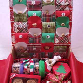 Advent Doggy Christmas Calendar Gift Box (Red)